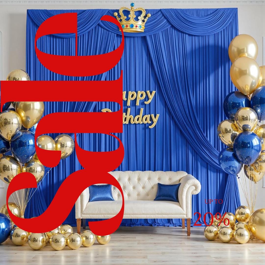 10Ftx10Ft - ROYAL - Wrinkle Free Backdrop Curtains for Parties  - 2 Panels 5x10ft Interlock Backdrop for Weddings Birthday Party Curtains