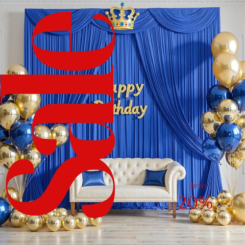 10Ftx10Ft - ROYAL - Wrinkle Free Backdrop Curtains for Parties  - 2 Panels 5x10ft Interlock Backdrop for Weddings Birthday Party Curtains