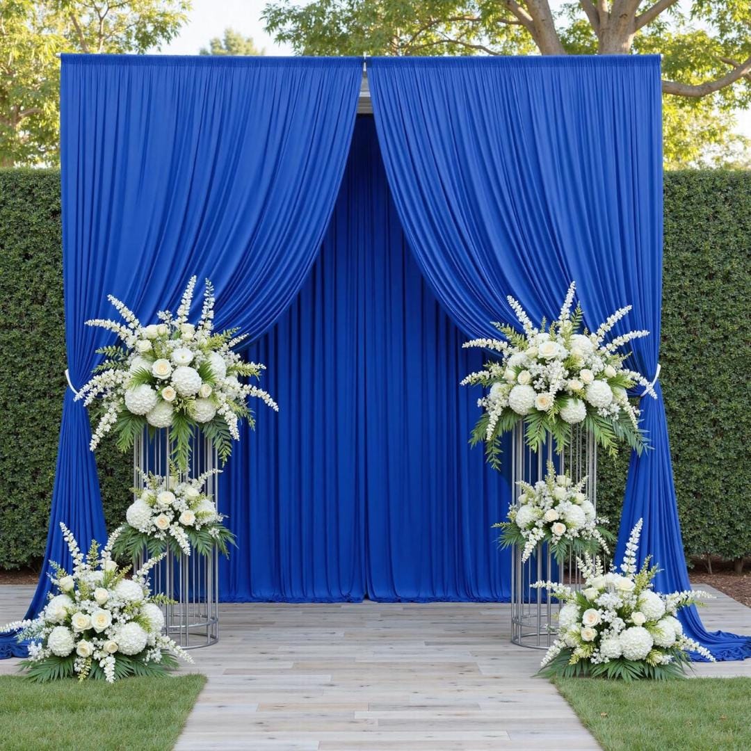 10Ftx10Ft - ROYAL - Wrinkle Free Backdrop Curtains for Parties  - 2 Panels 5x10ft Interlock Backdrop for Weddings Birthday Party Curtains