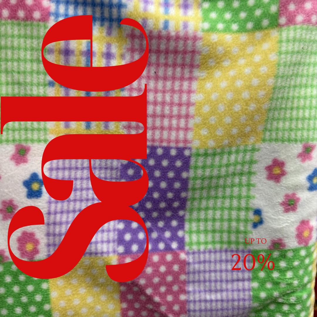 PASTEL - Patchwork Print - Anti Pill Theme Fleece Fabric, 60” Inches Wide – Sold By The Yard