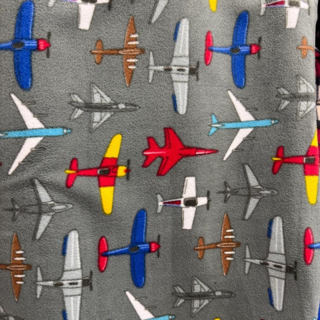 Flying Airplanes Print - Anti Pill Theme Fleece Fabric, 60” Inches Wide – Sold By The Yard