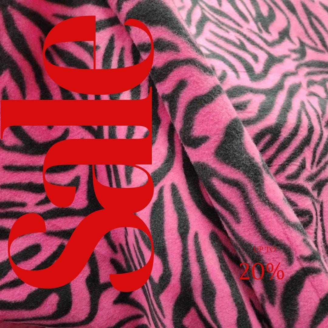 FUCHSIA/BLACK - Zebra Print - Anti Pill Theme Fleece Fabric, 60” Inches Wide – Sold By The Yard