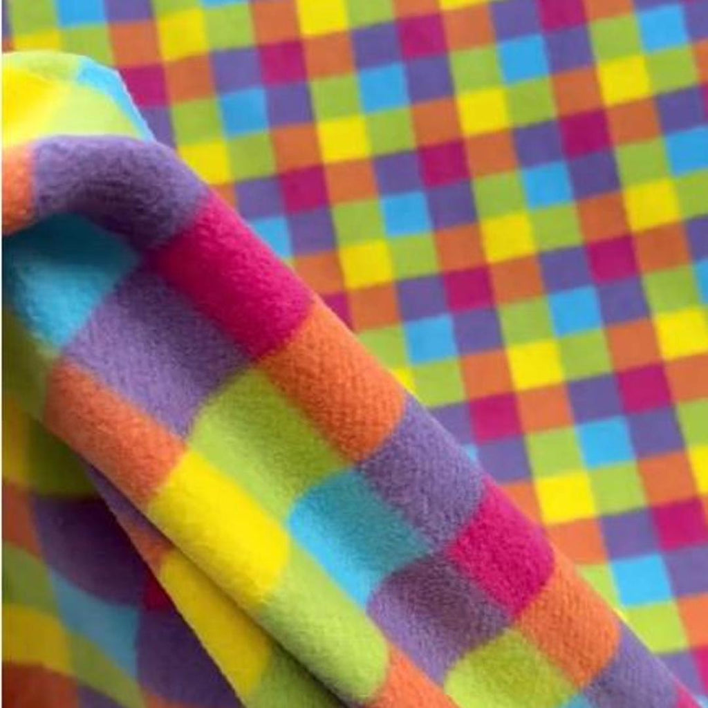 Multicolored Plaid Print - Anti Pill Theme Fleece Fabric, 60” Inches Wide – Sold By The Yard