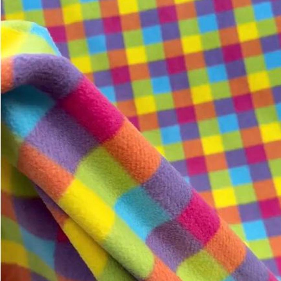 Multicolored Plaid Print - Anti Pill Theme Fleece Fabric, 60” Inches Wide – Sold By The Yard