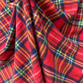 Red Plaid Print - Anti Pill Theme Fleece Fabric, 60” Inches Wide – Sold By The Yard