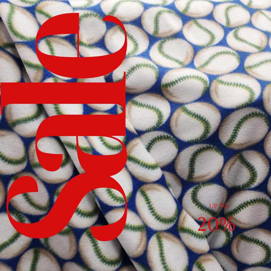 Blue Volleyball Print- Anti Pill Theme Fleece Fabric, 60” Inches Wide – Sold By The Yard