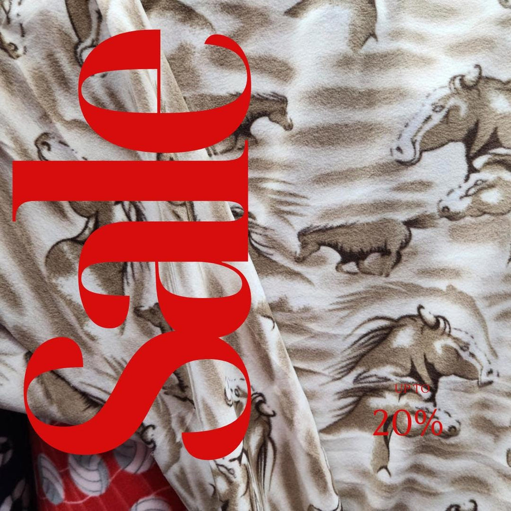Brown Horses Print - Anti Pill Theme Fleece Fabric, 60” Inches Wide – Sold By The Yard