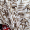 Brown Horses Print - Anti Pill Theme Fleece Fabric, 60” Inches Wide – Sold By The Yard
