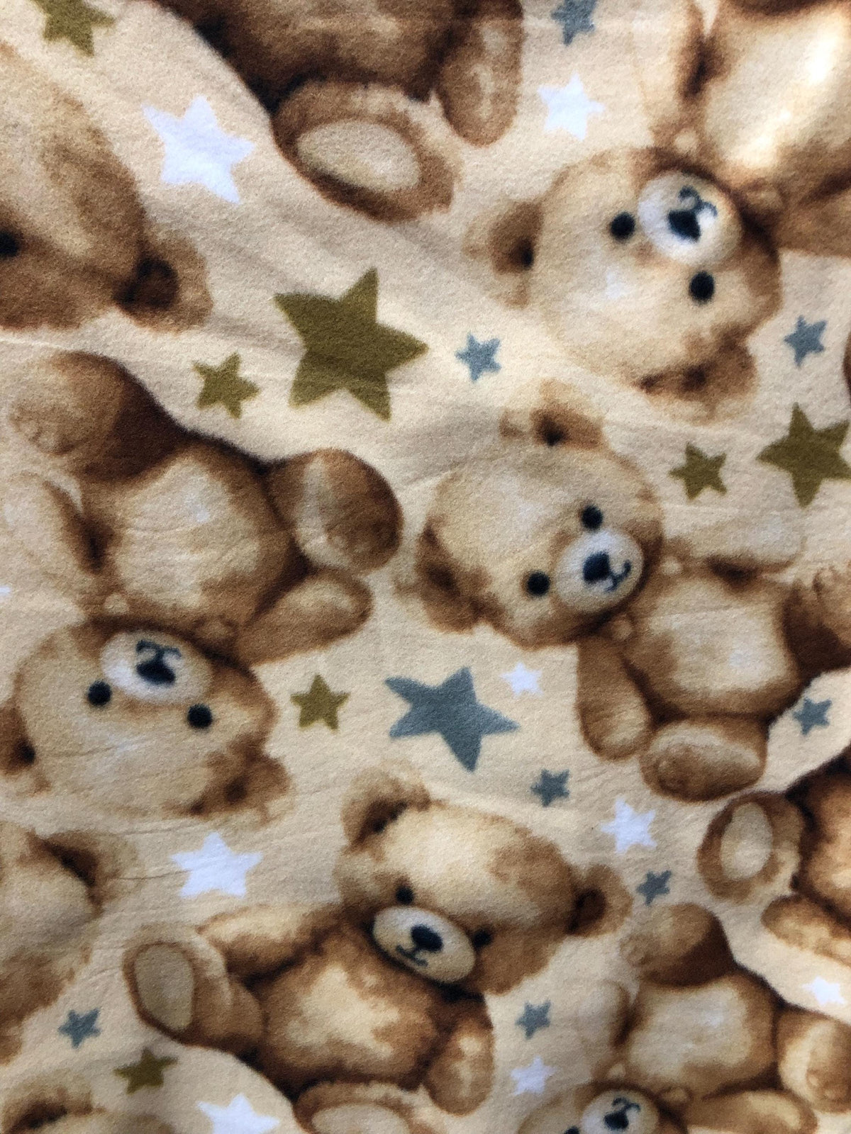 Teddy Bear Print - Anti Pill Theme Fleece Fabric, 60” Inches Wide – Sold By The Yard Brown