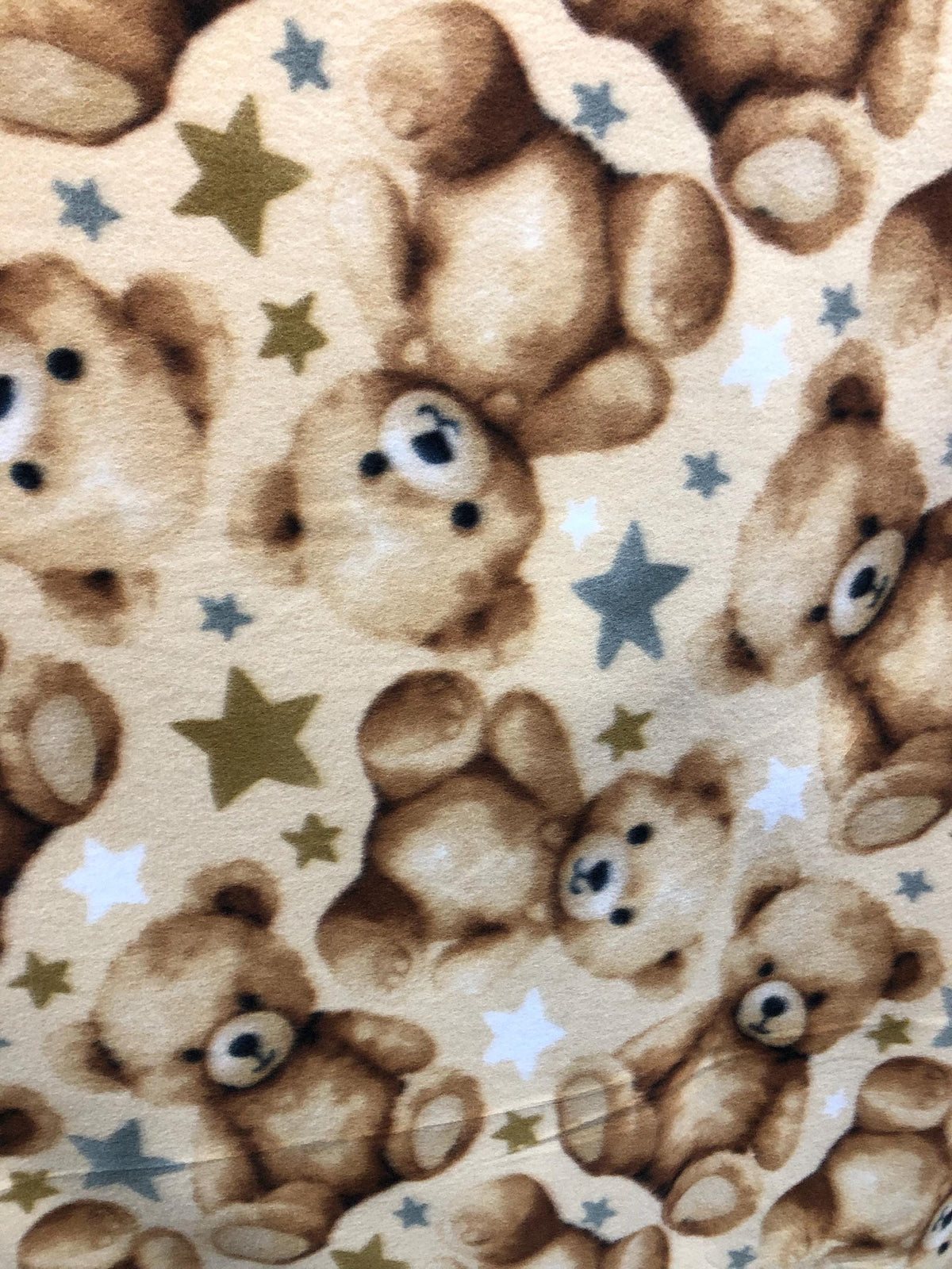 Teddy Bear Print - Anti Pill Theme Fleece Fabric, 60” Inches Wide – Sold By The Yard Brown
