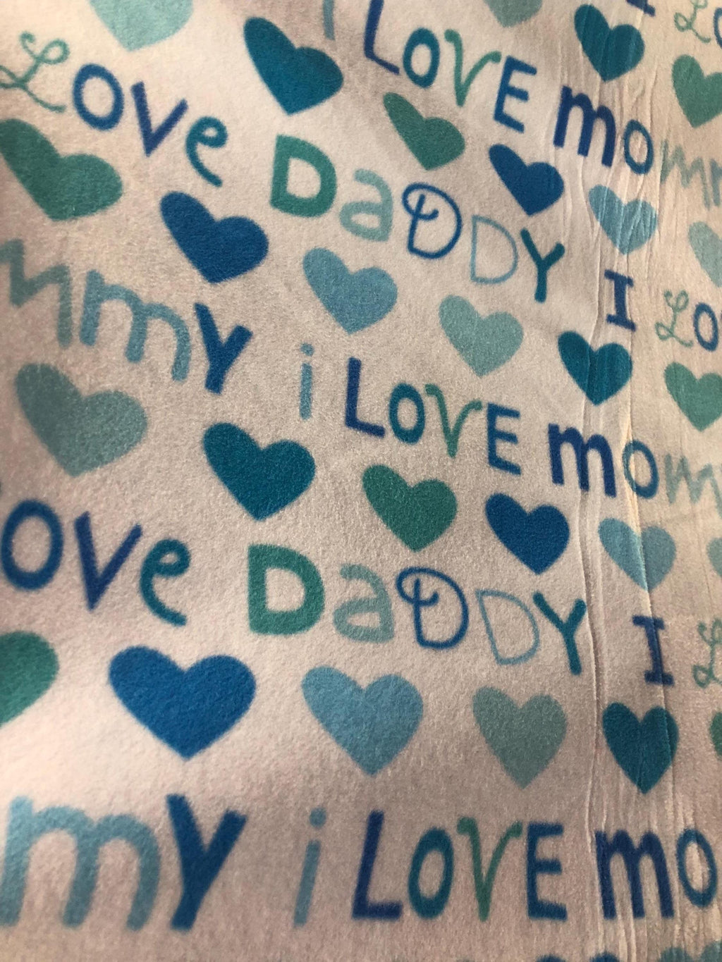 Mommy & Daddy Print- Anti Pill Theme Fleece Fabric, 60” Inches Wide – Sold By The Yard