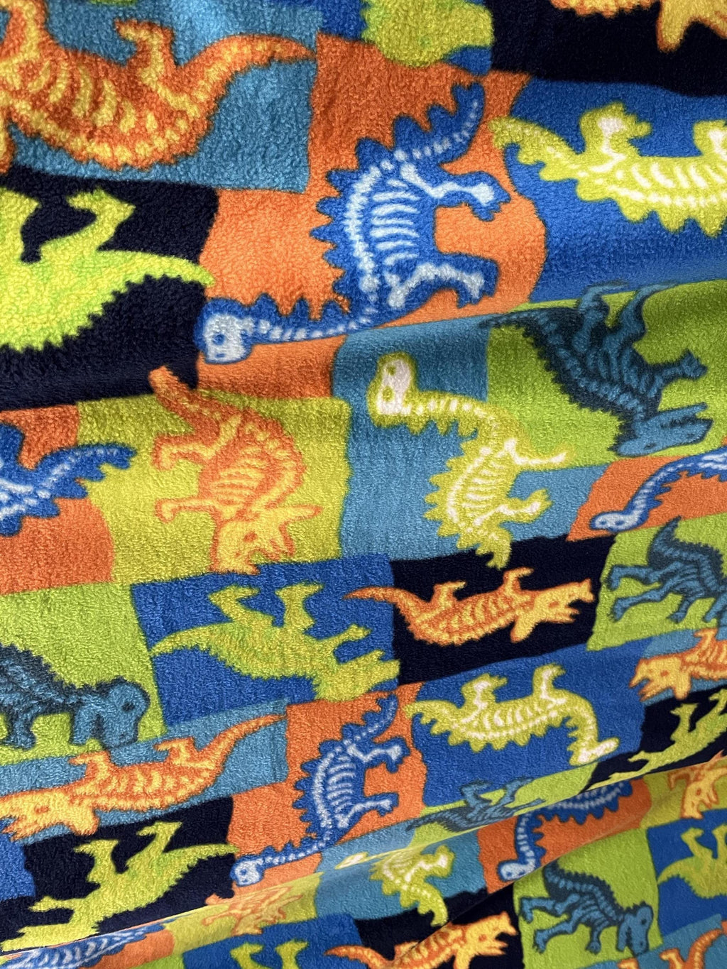 Dinosaur  Print - Anti Pill Theme Fleece Fabric, 60” Inches Wide – Sold By The Yard