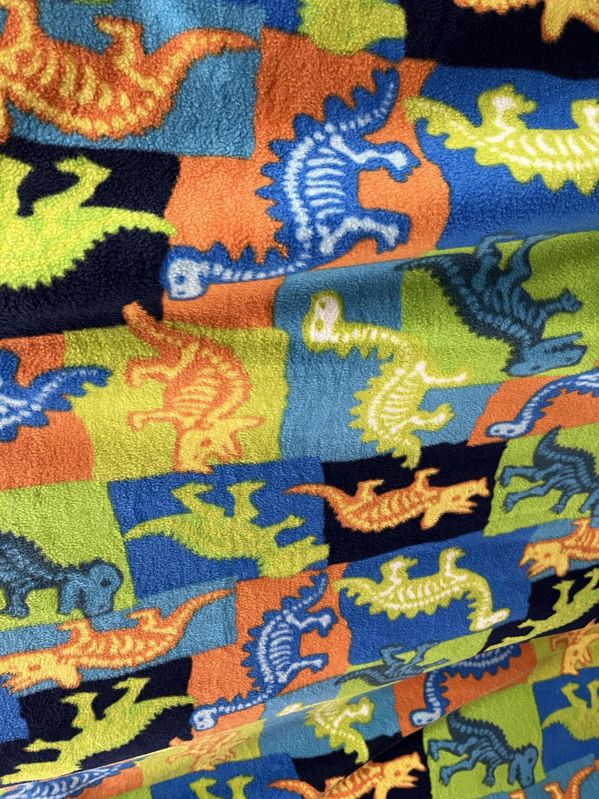 Dinosaur  Print - Anti Pill Theme Fleece Fabric, 60” Inches Wide – Sold By The Yard