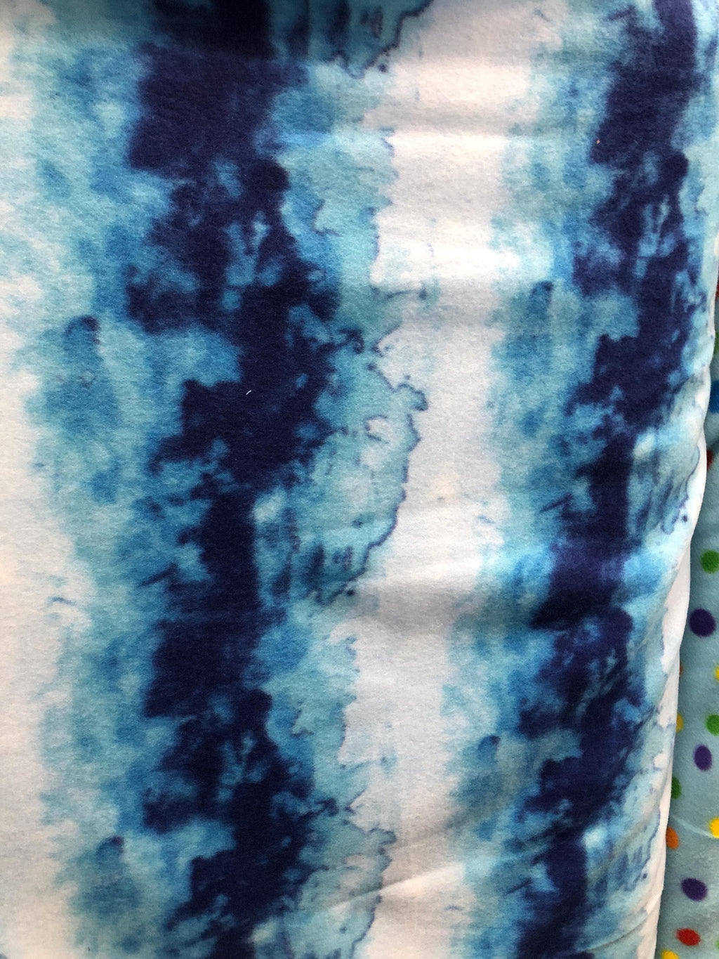 Tie Dyed Blue Print - Anti Pill Theme Fleece Fabric, 60” Inches Wide – Sold By The Yard