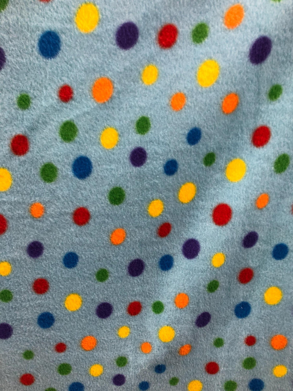 Multicolor Polka Dot Blue Print - Anti Pill Theme Fleece Fabric, 60” Inches Wide – Sold By The Yard