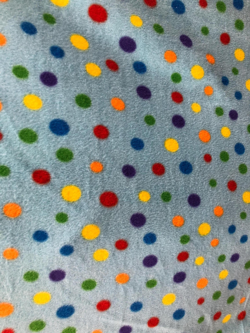 Multicolor Polka Dot Blue Print - Anti Pill Theme Fleece Fabric, 60” Inches Wide – Sold By The Yard