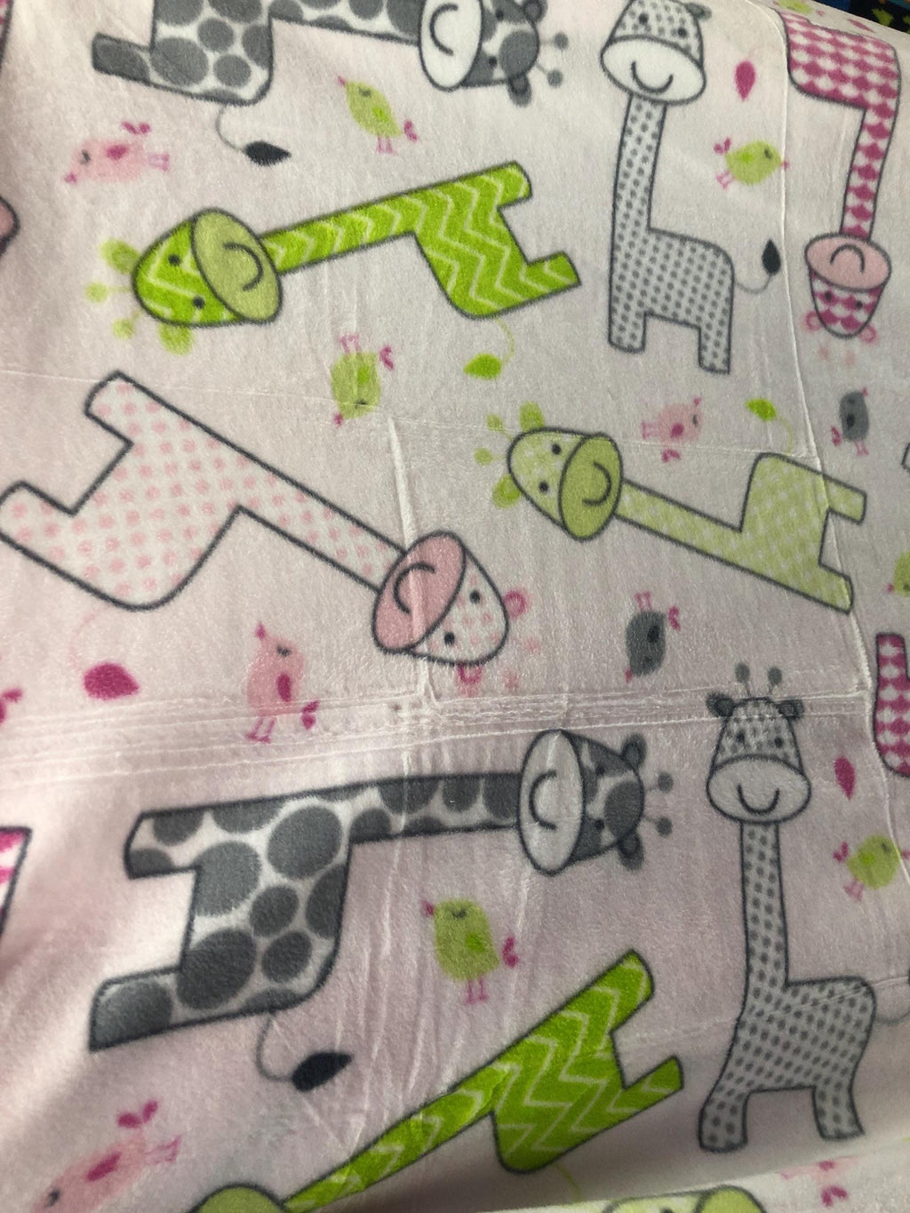 Baby Giraffe Print - Anti Pill Theme Fleece Fabric, 60” Inches Wide – Sold By The Yard