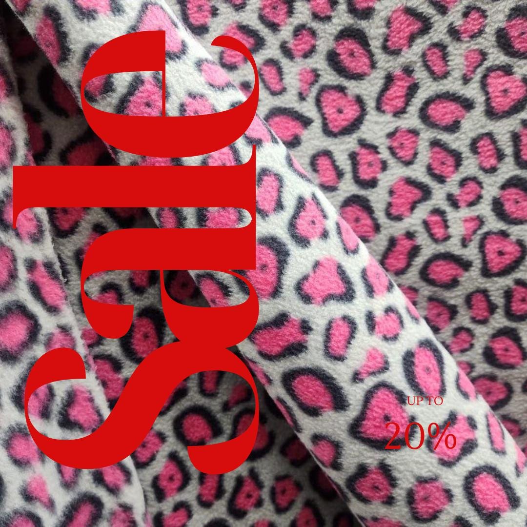 Leopard Print - Anti Pill Theme Fleece Fabric, 60” Inches Wide – Sold By The Yard. Silver/Pink