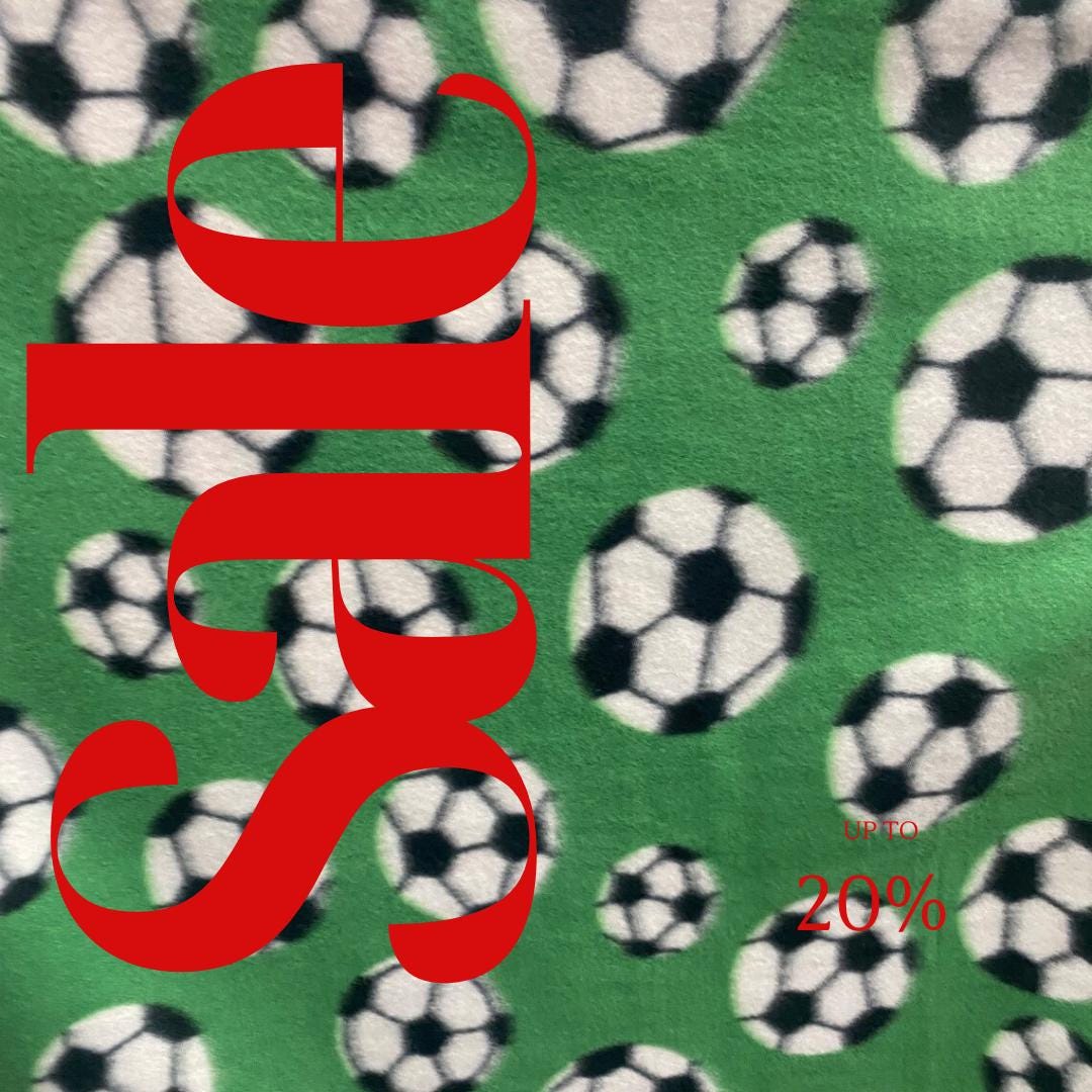 Green Soccer Print - Anti Pill Theme Fleece Fabric, 60” Inches Wide – Sold By The Yard