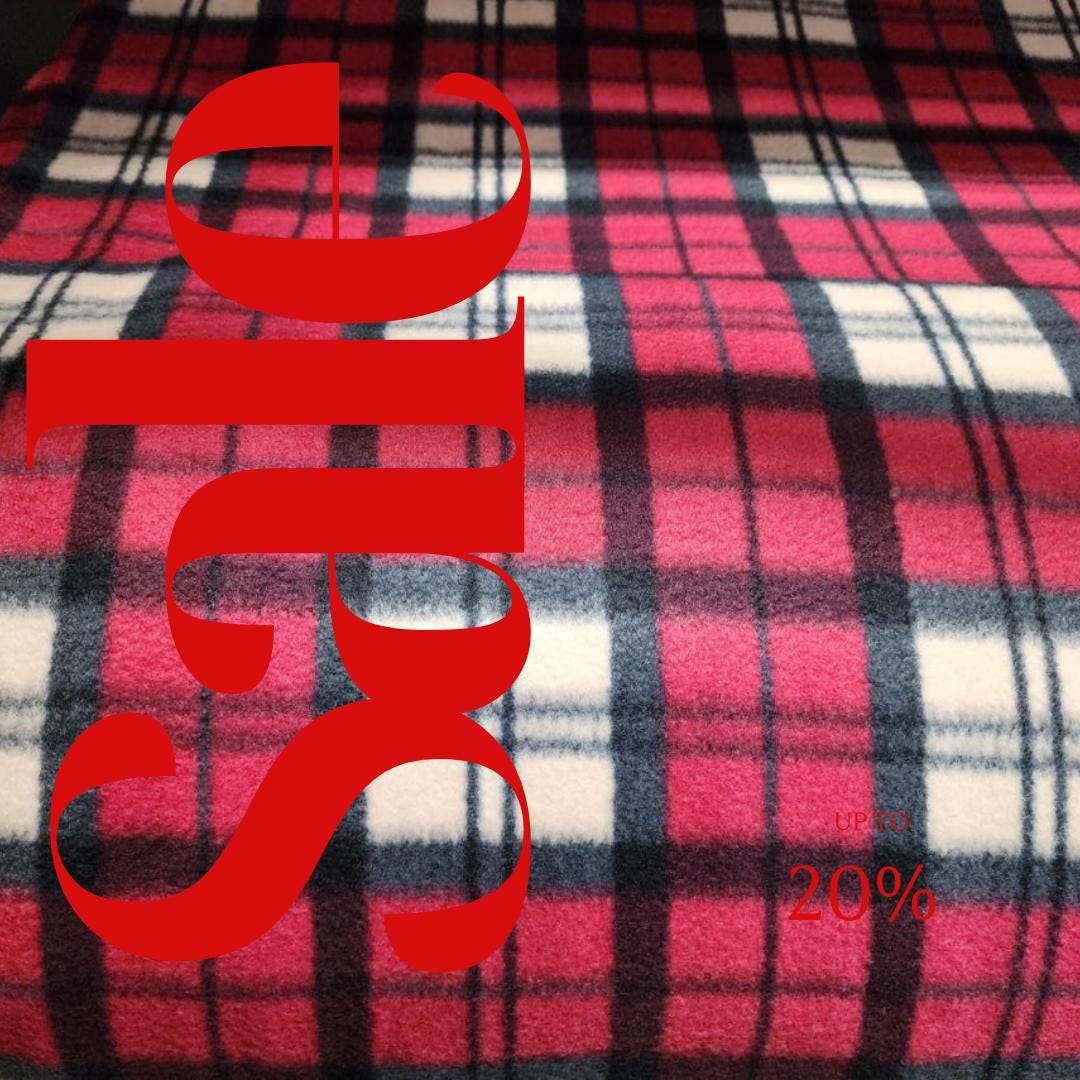 Plaid Checkered Print - Anti Pill Theme Fleece Fabric, 60” Inches Wide – Sold By The Yard
