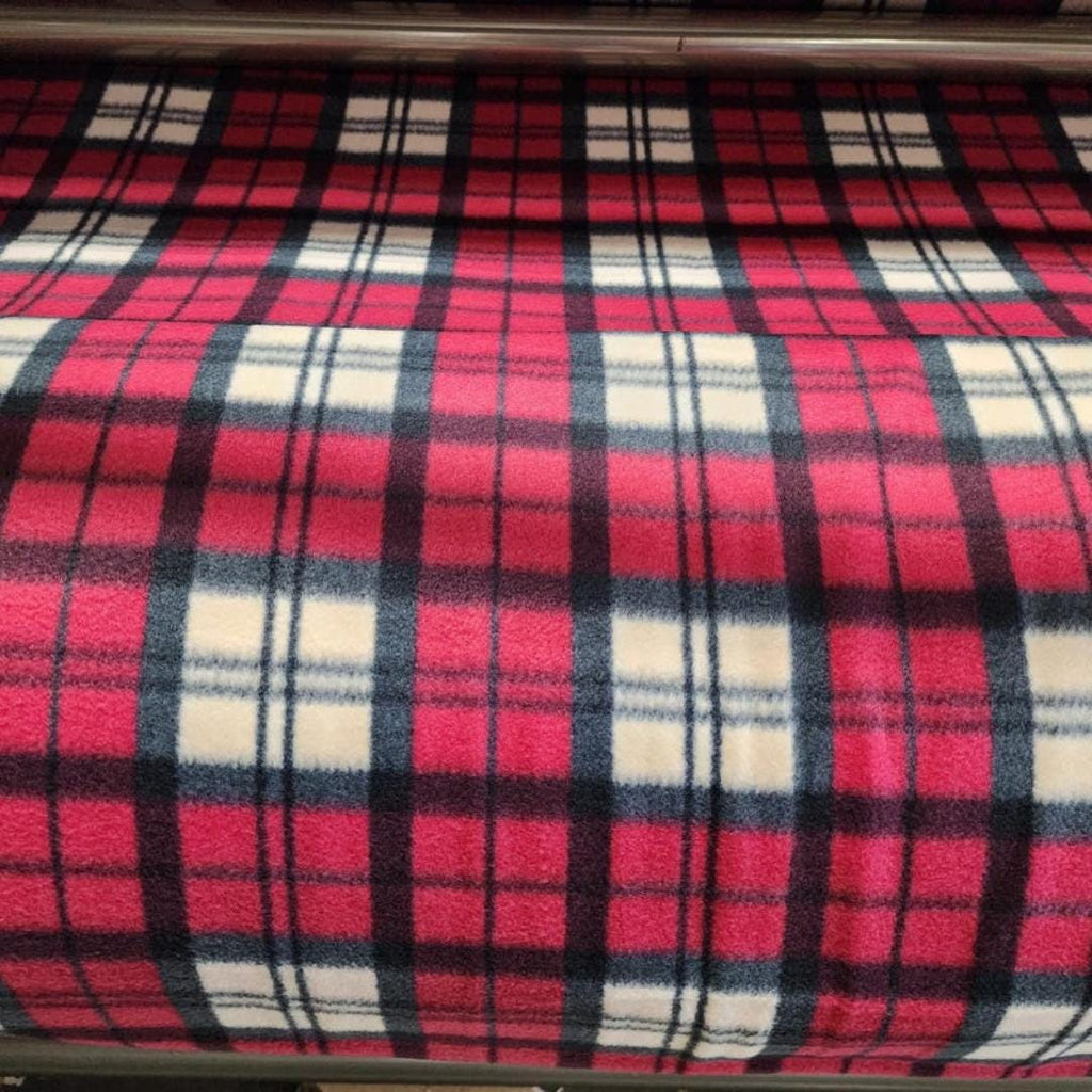 Plaid Checkered Print - Anti Pill Theme Fleece Fabric, 60” Inches Wide – Sold By The Yard