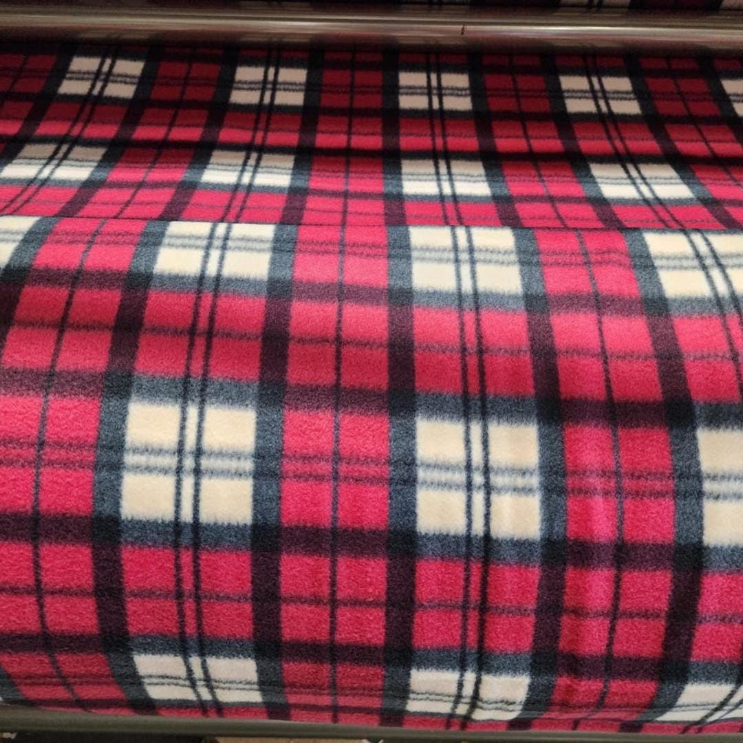 Plaid Checkered Print - Anti Pill Theme Fleece Fabric, 60” Inches Wide – Sold By The Yard