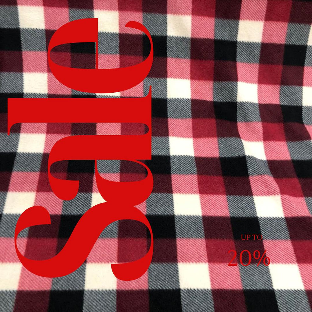 Red & Black Plaid - Anti Pill Theme Fleece Fabric, 60” Inches Wide – Sold By The Yard