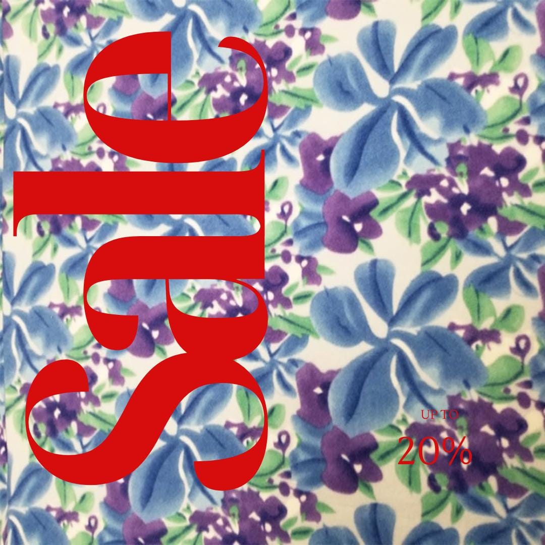 Blue Flower Print - Anti Pill Theme Fleece Fabric, 60” Inches Wide – Sold By The Yard