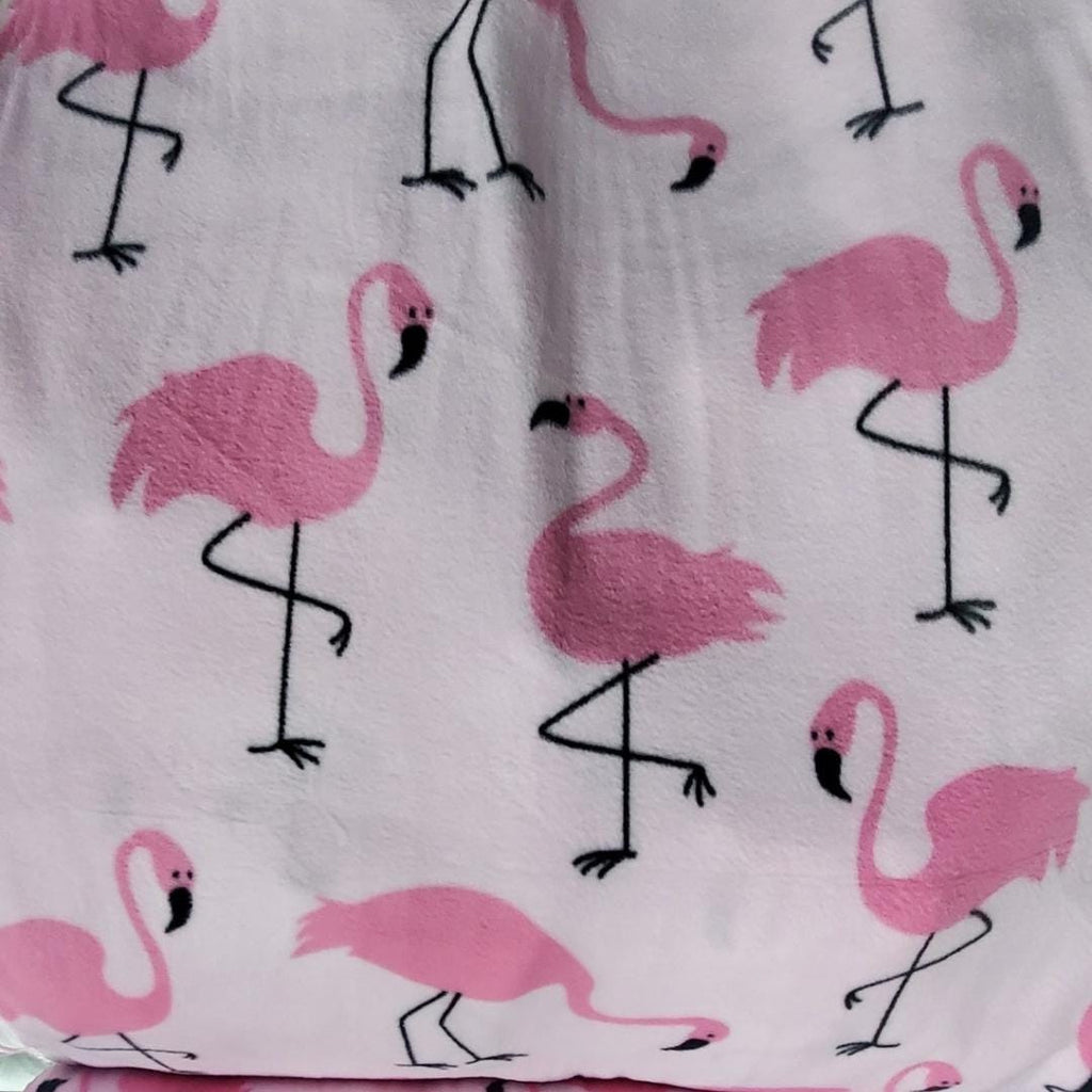 Pink Flamingo Prints - Anti Pill Theme Fleece Fabric, 60” Inches Wide – Sold By The Yard