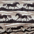 Brown Horse Prints - Anti Pill Theme Fleece Fabric, 60” Inches Wide – Sold By The Yard