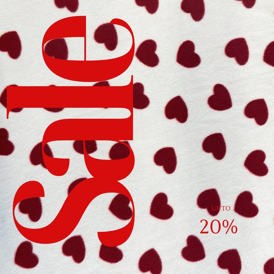 Red Hearts Print - Anti Pill Theme Fleece Fabric, 60” Inches Wide – Sold By The Yard