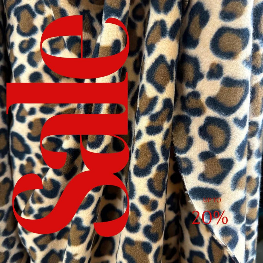 Leopard Print - Anti Pill Theme Fleece Fabric, 60” Inches Wide – Sold By The Yard. Brown