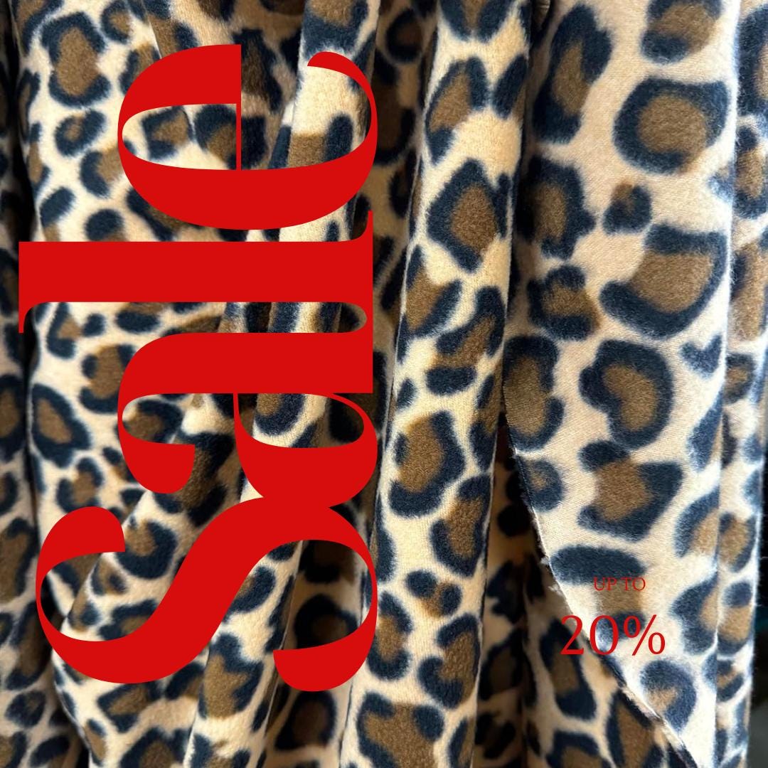 Leopard Print - Anti Pill Theme Fleece Fabric, 60” Inches Wide – Sold By The Yard. Brown