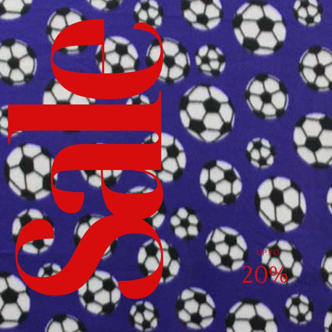 Purple Soccer Print - Anti Pill Theme Fleece Fabric, 60” Inches Wide – Sold By The Yard