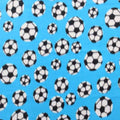 Turquoise Soccer Print - Anti Pill Theme Fleece Fabric, 60” Inches Wide – Sold By The Yard
