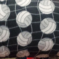 Black Volleyball Print- Anti Pill Theme Fleece Fabric, 60” Inches Wide – Sold By The Yard