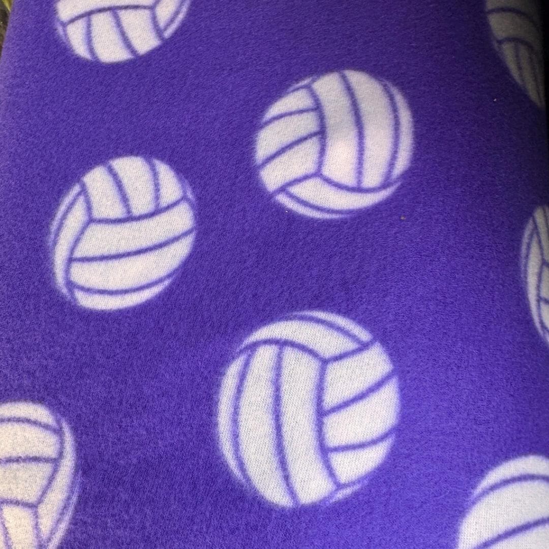 Purple Volleyball Print- Anti Pill Theme Fleece Fabric, 60” Inches Wide – Sold By The Yard