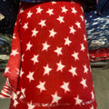 Stars Print Red - Anti Pill Theme Fleece Fabric, 60” Inches Wide – Sold By The Yard