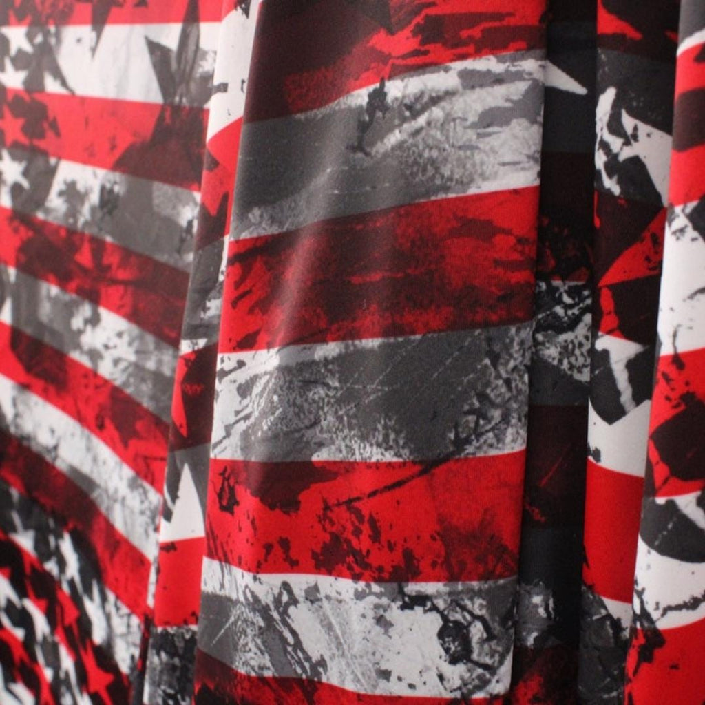 Patriotic Stars On White - 4 Way Stretch Fabric By The Yard - 60" Wide Spandex Fabric - Thick and Heavy Spandex Fabric