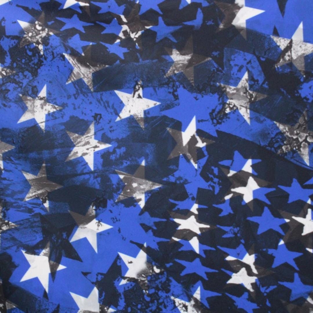Patriotic Stars On Royal Blue - 4 Way Stretch Fabric By The Yard - 60" Wide Spandex Fabric - Thick and Heavy Spandex Fabric