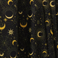 Midnight Sky - Black and Gold - 4 Way Stretch Fabric By The Yard - 60" Wide Spandex Fabric - Thick and Heavy Spandex Fabric