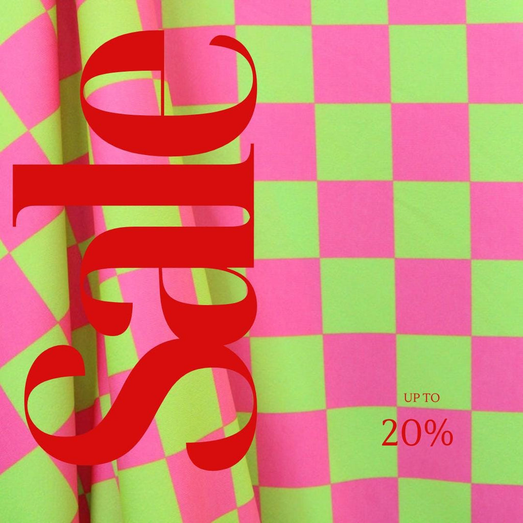 Neon Checkers Green/Pink - 4 Way Stretch Fabric By The Yard - 60" Wide Spandex Fabric - Thick and Heavy Spandex Fabric