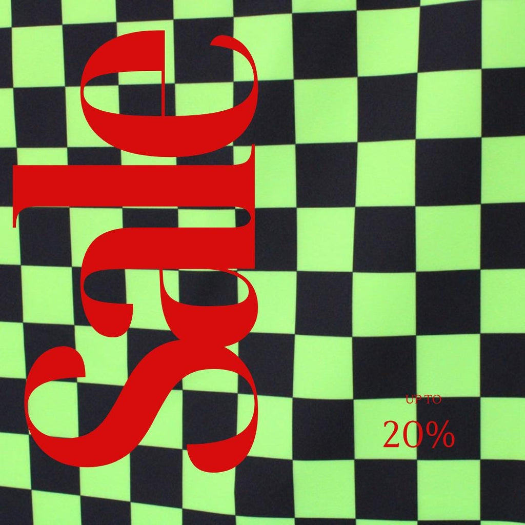 Neon Checkers Green/Black - 4 Way Stretch Fabric By The Yard - 60" Wide Spandex Fabric - Thick and Heavy Spandex Fabric