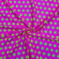 Black-light Reactive Pink and Yellow Star - 4 Way Stretch Fabric By The Yard - 60" Wide Spandex Fabric - Thick and Heavy Spandex Fabric