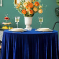 Round Luxurious Stretch Velvet Tablecloth - ROYAL BLUE - Washable Table Cover for Party Wedding Baby Shower Dinning Decoration. Choose size
