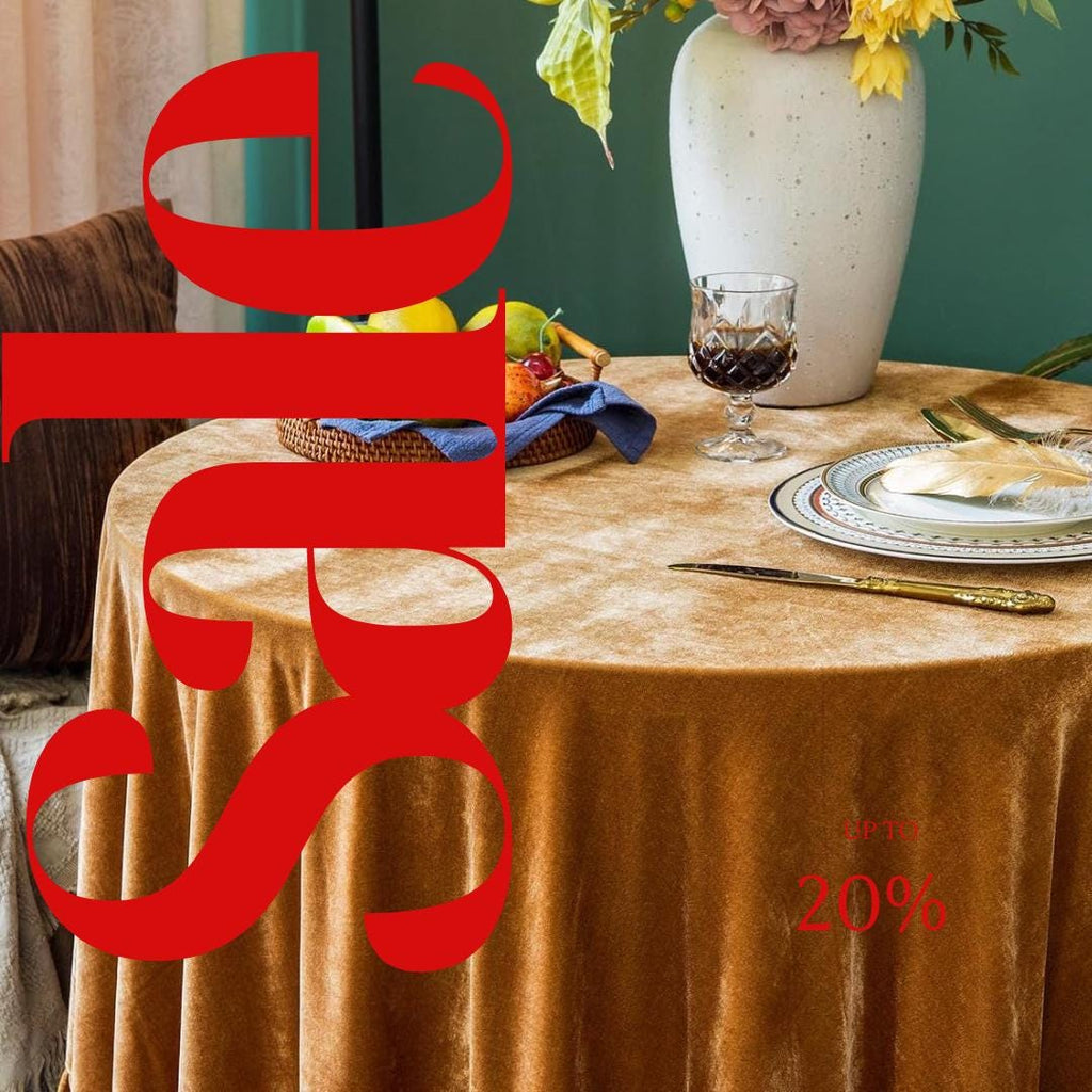 Round Luxurious Stretch Velvet Tablecloth - GOLD - Washable Table Cover for Party Wedding Baby Shower Dinning Decoration. Choose size Below