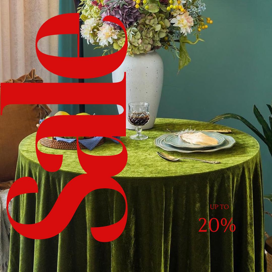 Round Luxurious Stretch Velvet Tablecloth - OLIVE - Washable Table Cover for Party Wedding Baby Shower Dinning Decoration. Choose size Below