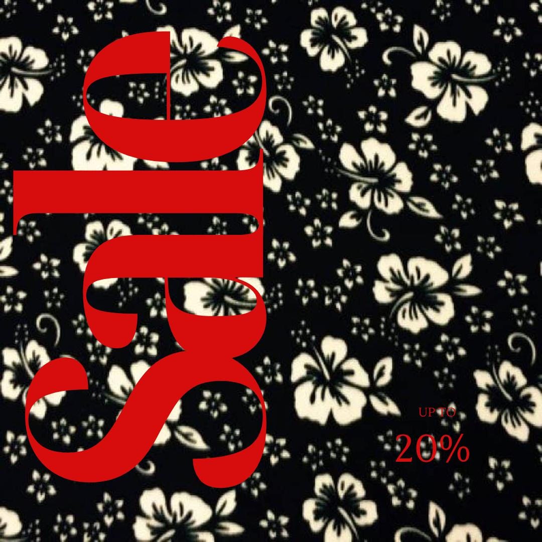 Hawaiian Print - Anti Pill Theme Fleece Fabric, 60” Inches Wide – Sold By The Yard Black