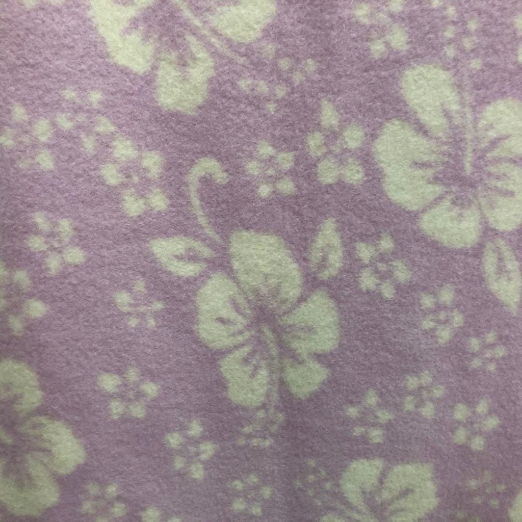 Hawaiian Print - Anti Pill Theme Fleece Fabric, 60” Inches Wide – Sold By The Yard Lavender