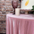 Round Luxurious Stretch Velvet Tablecloth - LT PINK - Washable Table Cover for Party Wedding Baby Shower Dinning Decoration. Choose size